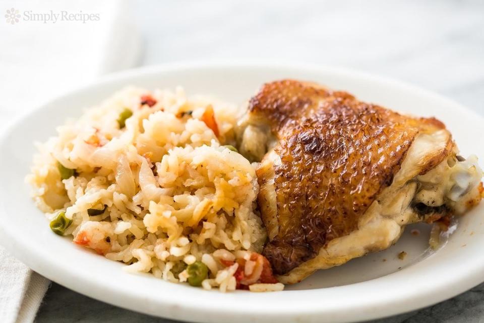 <strong>Get the <a href="https://www.simplyrecipes.com/recipes/slow_cooker_chicken_rice_casserole/" target="_blank">Slow Cooker Chicken Rice Casserole</a> recipe from Simply Recipes</strong>