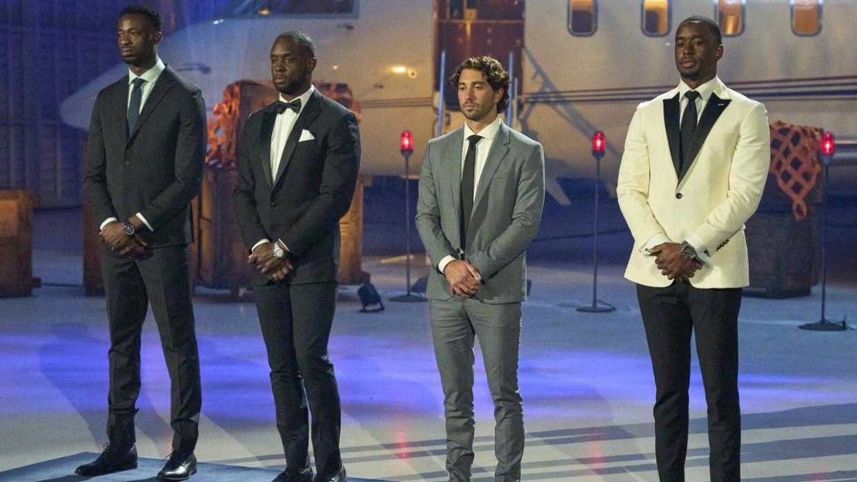  Dotun Olubeko, Xavier Bonner, Aaron Bryant and Joey Graziadei on The Bachelorette. 