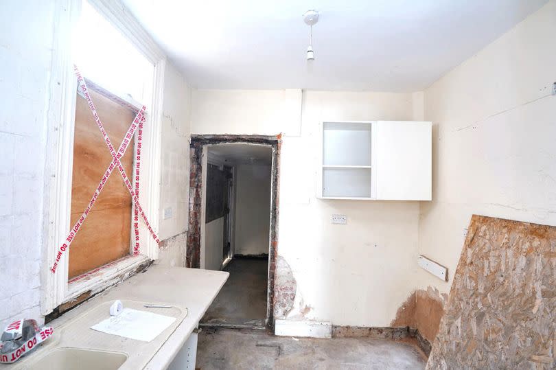 Kitchen area in the Arthur Street house in Hull