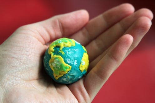   <span class="attribution"><a class="link " href="https://www.shutterstock.com/image-photo/planet-earth-made-plasticine-hand-1091290106?src=dyFDiT31ZB0pJoIgWUgHPQ-2-17" rel="nofollow noopener" target="_blank" data-ylk="slk:Ekaterina Karpacheva/Shutterstock.com;elm:context_link;itc:0;sec:content-canvas">Ekaterina Karpacheva/Shutterstock.com</a></span>