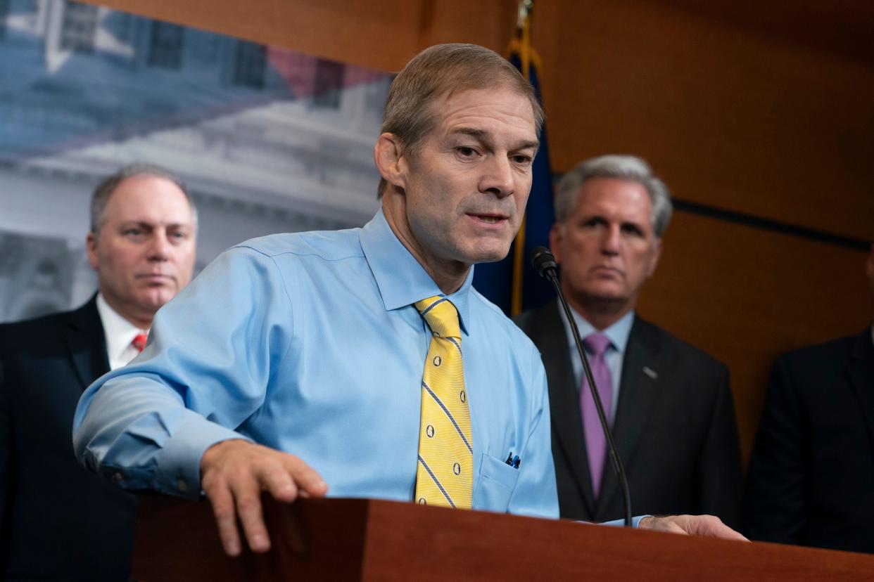 Rep. Jim Jordan (R-Ohio) led Republican arguments Wednesday against Trump's second impeachment in the House. The article of impeachment passed, however, with 10 Republicans joining Democrats in the 232-197 vote. (Photo: J. Scott Applewhite/ASSOCIATED PRESS)