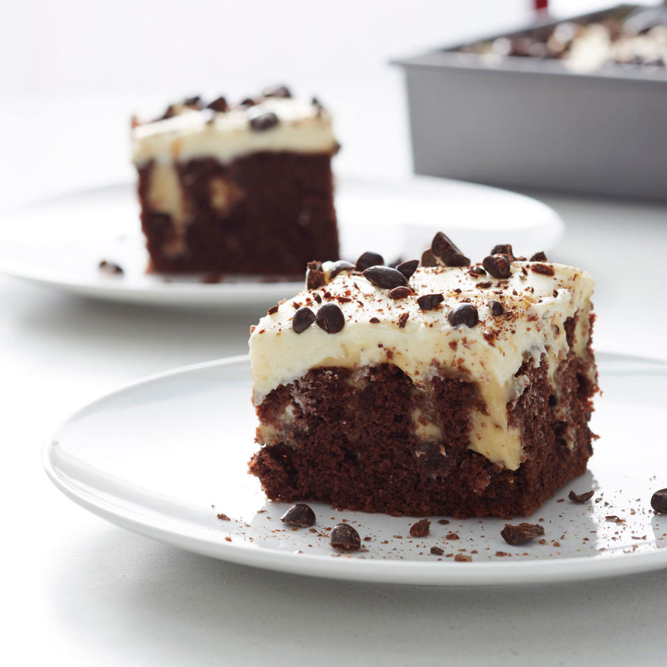 Chocolate Tiramisu Poke Cake