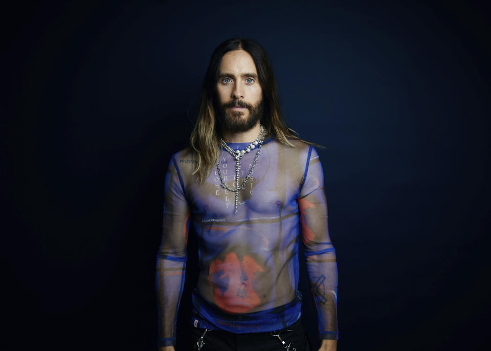 Actor and musician Jared Leto, of Thirty Seconds to Mars, poses for a portrait to promote his band's latest album "It’s the End of the World But It’s a Beautiful Day,” on Thursday, Sept. 7, 2023, in New York. (Photo by Taylor Jewell/Invision/AP)