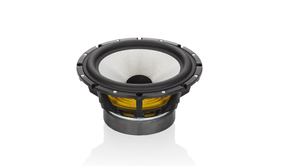 The six-inch Continuum cone midrange driver in a Bowers & Wilkins 801 D4 Signature loudspeaker.