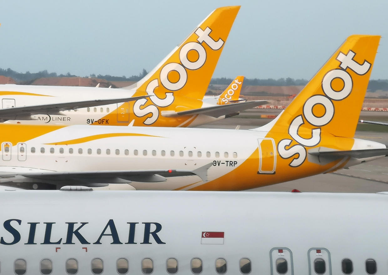 Scoot and Silk Air planes seen on the tarmac at Singapore's Changi Airport. (Reuters file photo)