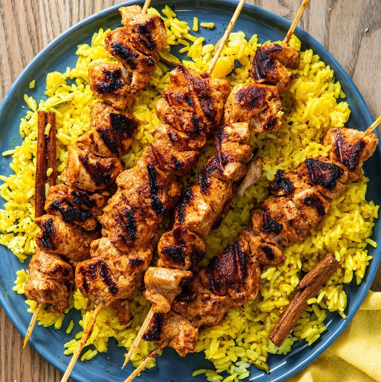 <p>Chicken tikka is great if you're looking for a new Indian dish to perfect at home. The traditional dish consists of small pieces of marinated chicken, threaded onto skewers and grilled. Unlike a <a href="https://www.delish.com/uk/cooking/recipes/a30438896/slow-cooker-chicken-tikka-masala-recipe/" rel="nofollow noopener" target="_blank" data-ylk="slk:chicken tikka masala;elm:context_link;itc:0;sec:content-canvas" class="link ">chicken tikka masala</a>, this tikka dish is more like a <a href="https://www.delish.com/uk/cooking/recipes/a28841239/tandoori-chicken-recipe/" rel="nofollow noopener" target="_blank" data-ylk="slk:tandoori;elm:context_link;itc:0;sec:content-canvas" class="link ">tandoori</a> - so no sauce!</p><p>Get the <a href="https://www.delish.com/uk/cooking/recipes/a30622260/chicken-tikka/" rel="nofollow noopener" target="_blank" data-ylk="slk:Chicken Tikka;elm:context_link;itc:0;sec:content-canvas" class="link ">Chicken Tikka</a> recipe.</p>