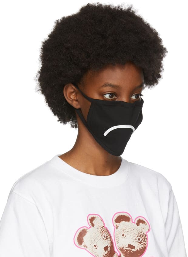 <p>Marc Jacobs Three-Pack Black Smiley Face Masks, $23 from $55), <a href="https://rstyle.me/+pfOC61iP8bw20WRu8LWnLg" rel="nofollow noopener" target="_blank" data-ylk="slk:available here;elm:context_link;itc:0;sec:content-canvas" class="link ">available here</a>. </p>