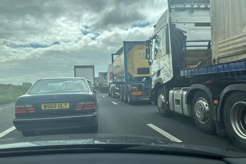 Motorists have been stuck on the A1 for hours