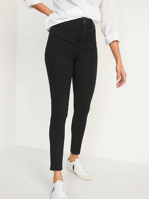 FitsYou Extra High-Waisted Rockstar Super Skinny Black Jeans for Women  - Old Navy