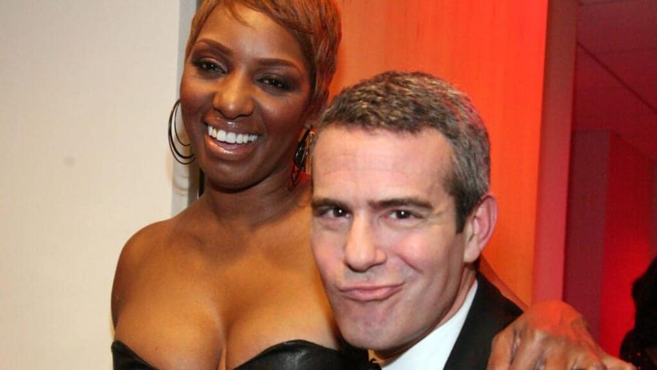Nene Leakes and Andy Cohen were together at a New York party in 2010, but she later named the “Real Housewives” executive producer and others in her lawsuit alleging a hostile work environment. (Photo by John W. Ferguson/Getty Images)