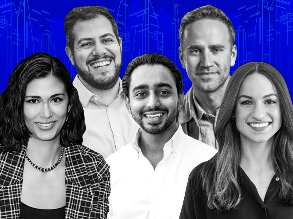 Insider's 30 under 35 Rising Stars of Real Estate 2022, from left: Demi Horvat, Daryl Fairweather, Gaurva Dhume, Raja Ghawi, and Riley Warwick