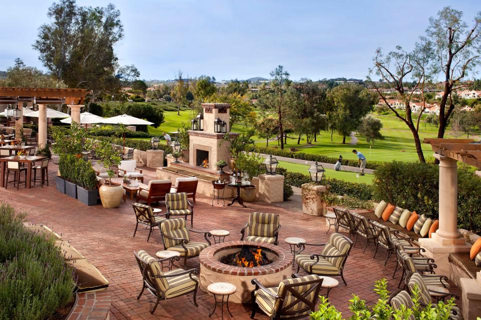 Veranda view in the day time with golf in the distance