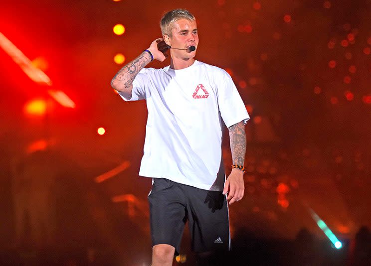 Justin Bieber performs in India.