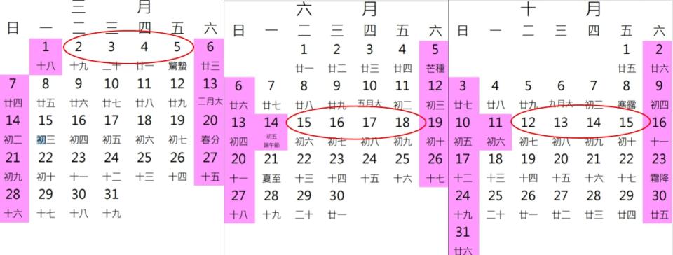 2021年228、端午節、國慶日連假若請4天可放9天。（圖／翻攝自行政院人事行政總處官網）