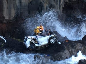 The scene of a fatal car crash in Maui, Hawaii, in May 2016.