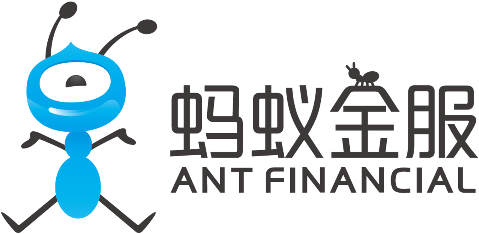 The Ant Financial logo with the company name written in Chinese and English next to it.