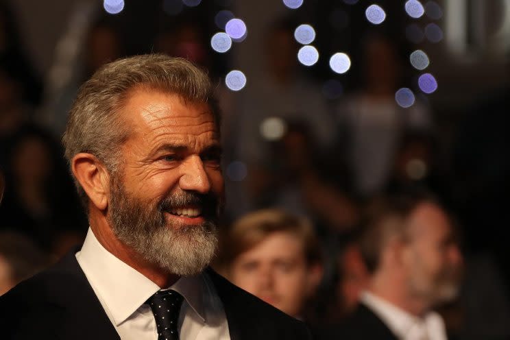 US actor Mel Gibson smiles as he arrives on May 21, 2016 for the screening of the film 