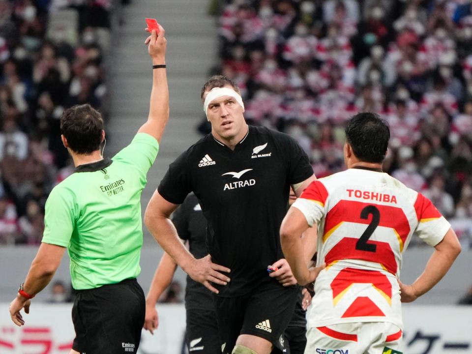 The second rower was sent off for dangerous play against Japan  (EPA)