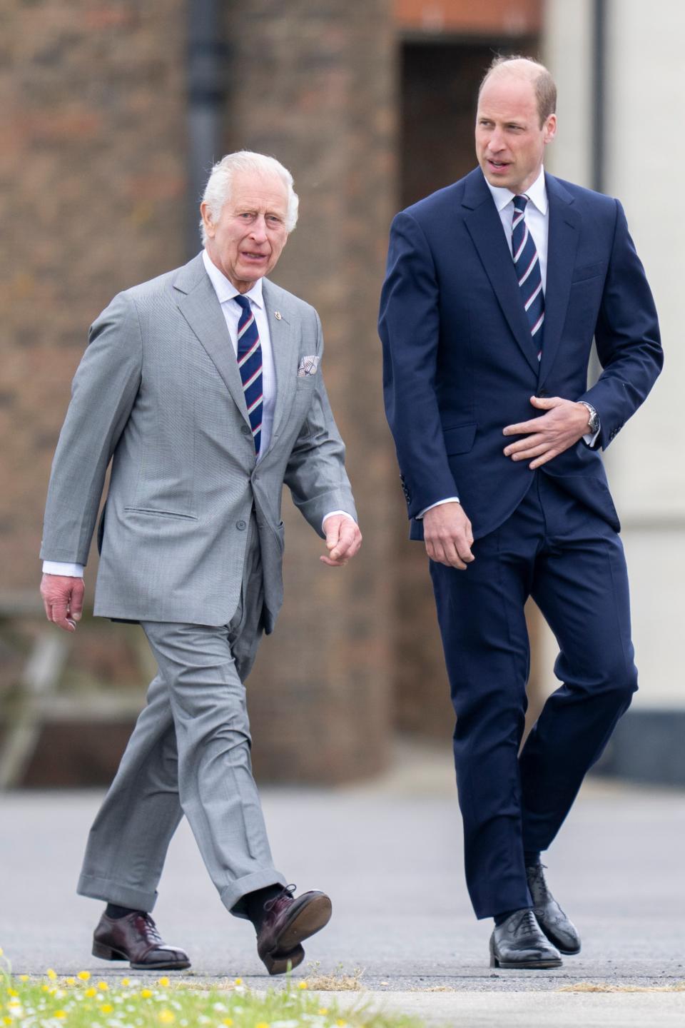 King Charles III, left, and Prince William