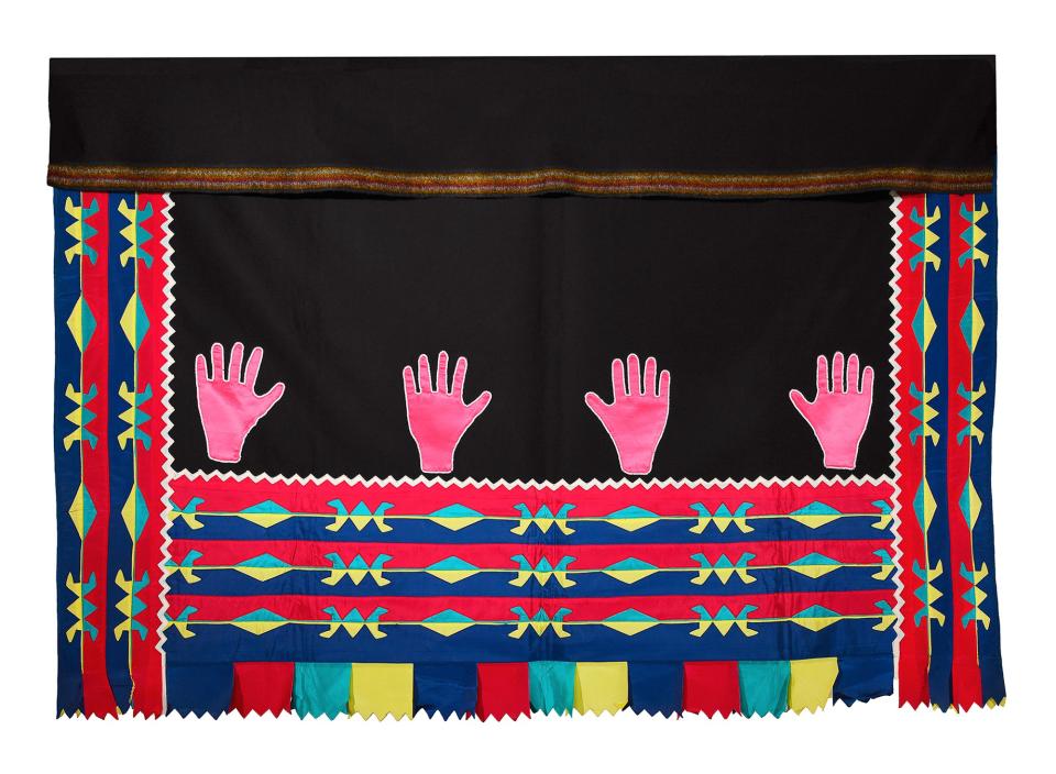 Osage artist, Ribbon blanket, 1950