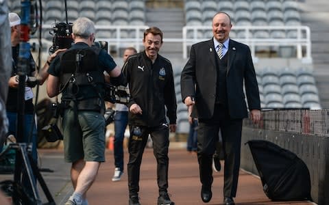  Newcastle United Manager Rafael Benitez (R) and Newcastle United Assistant Manager Francisco De Miguel Moreno (L) arrive for the Premier League match between Newcastle United and Southampton - Credit: NEWCASTLE UNITED