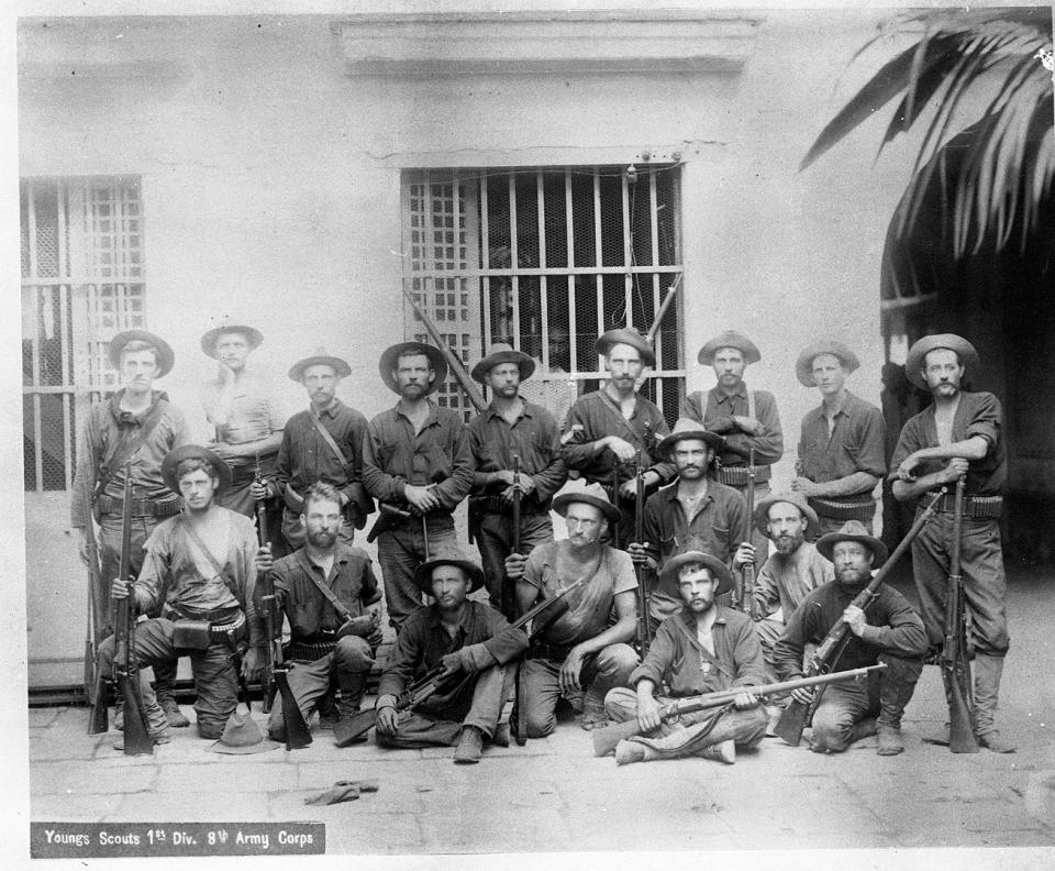 William Simon Harris was a member of the elite Young's Scouts. Harris is on the front row kneeling, second from left.