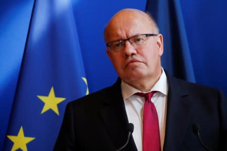 German Economy Minister Peter Altmaier attends a joint news conference with French Finance Minister Bruno Le Maire and German Finance Minister Olaf Scholzafter after a meeting in Paris
