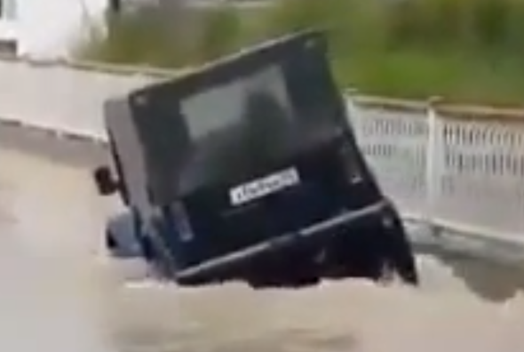 Flooded SUV