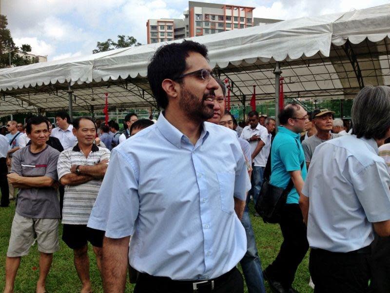 Workers' Party's Pritam Singh was present at the nomination centre. (Yahoo! photo)