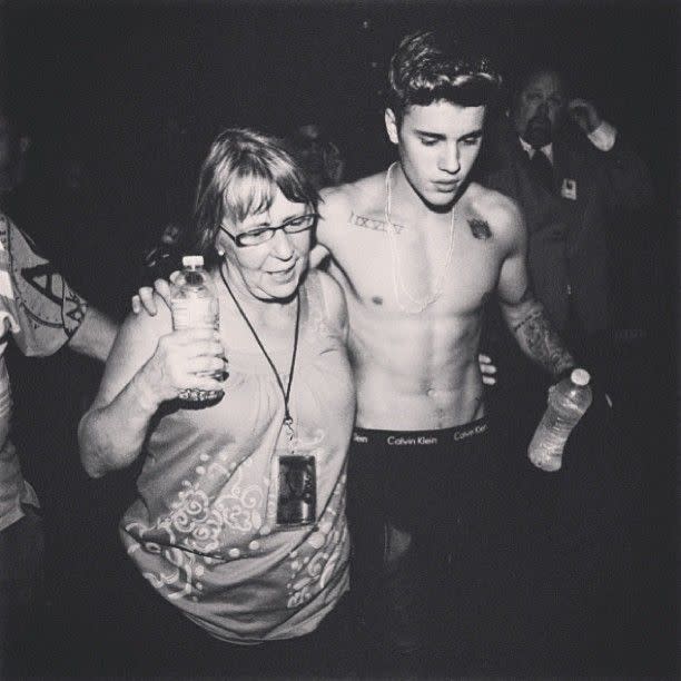 Not even his grandma can get him to put a shirt on! (Photo: Instagram)