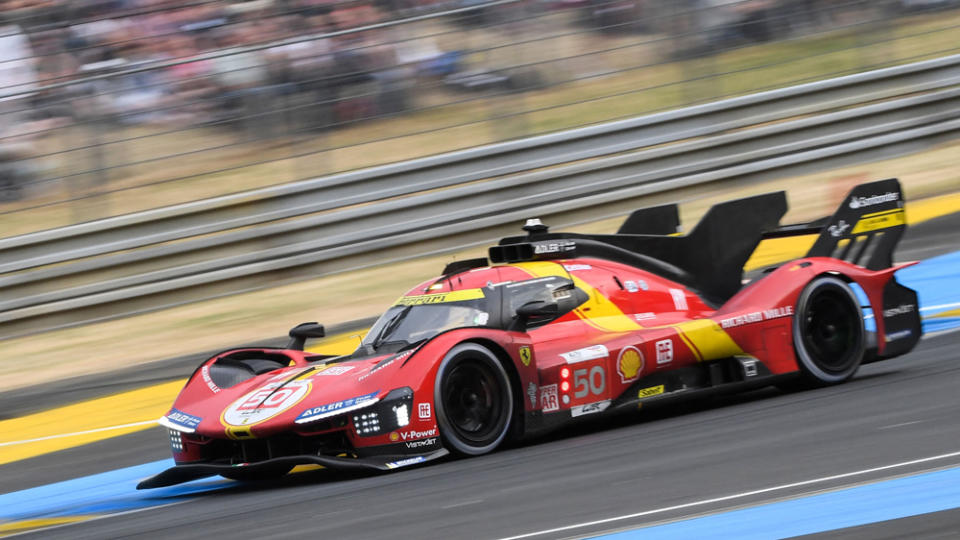 The Ferrari 499P developed for the new Le Mans Hypercar (LMH) class to compete in the FIA's World Endurance Championship series.