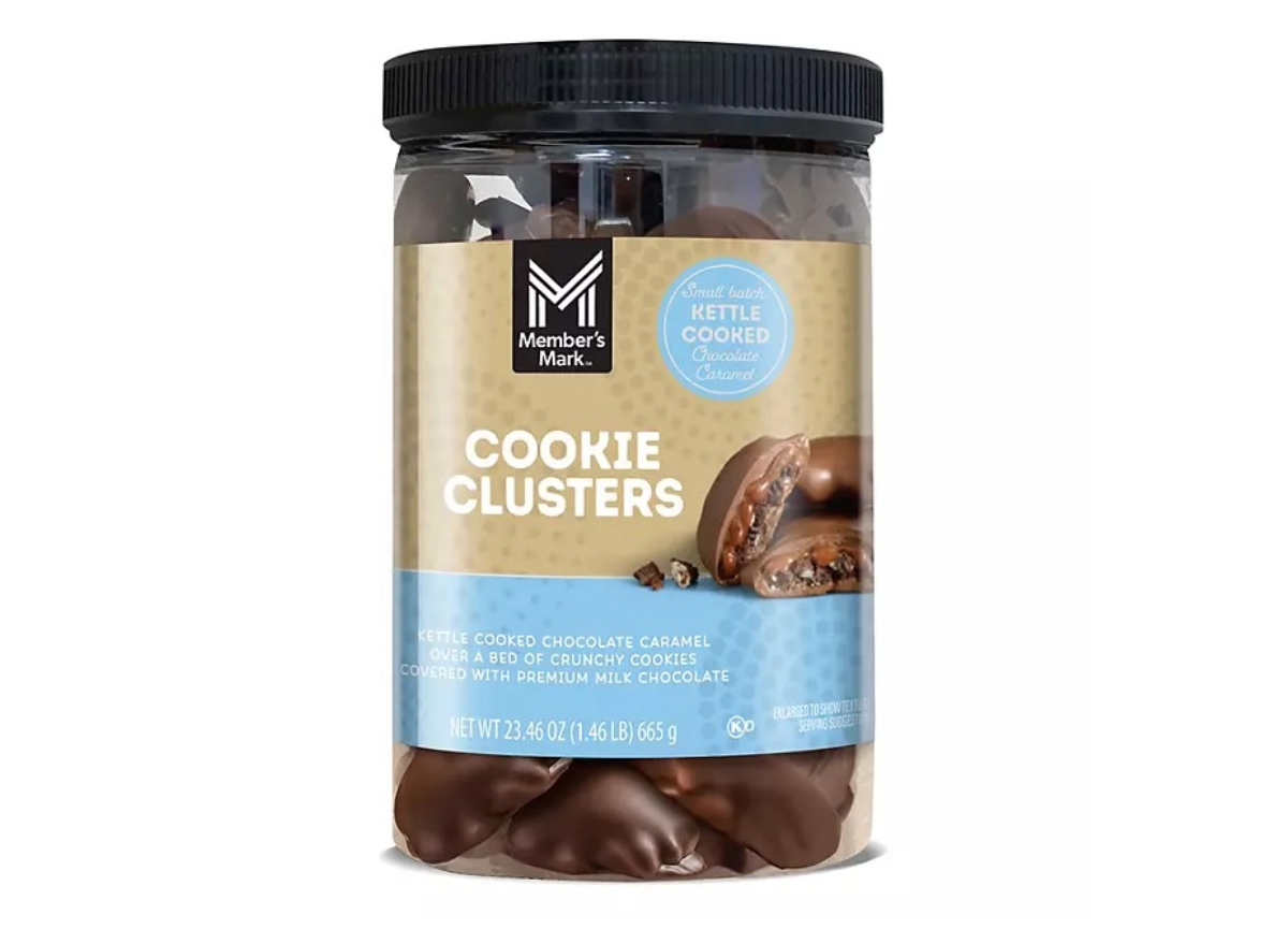 member's mark cookie clusters in a jar.