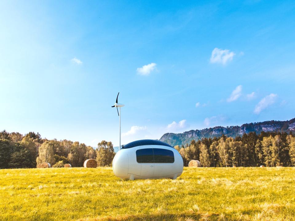 an Ecocapsule in a field