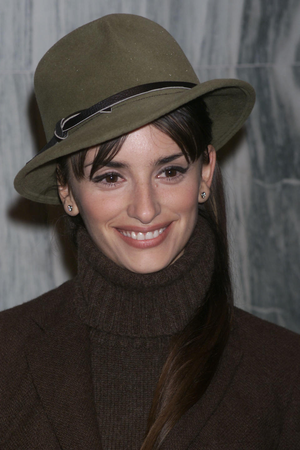 The actress sports a turtleneck at the premiere of "All The Pretty Horses" in New York in December 2000.