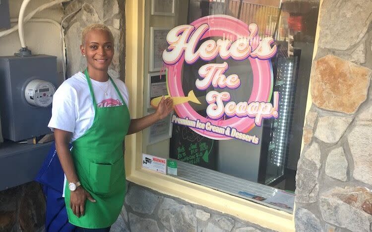 Karin Sellers hopes her new ice cream shop, Here's The Scoop, will double as an incubator for black talent. (Photo: Philip Lewis/HuffPost)