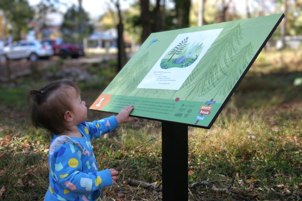 Even the little ones were getting a close look at the Storybook Trail at Collier Preserve.