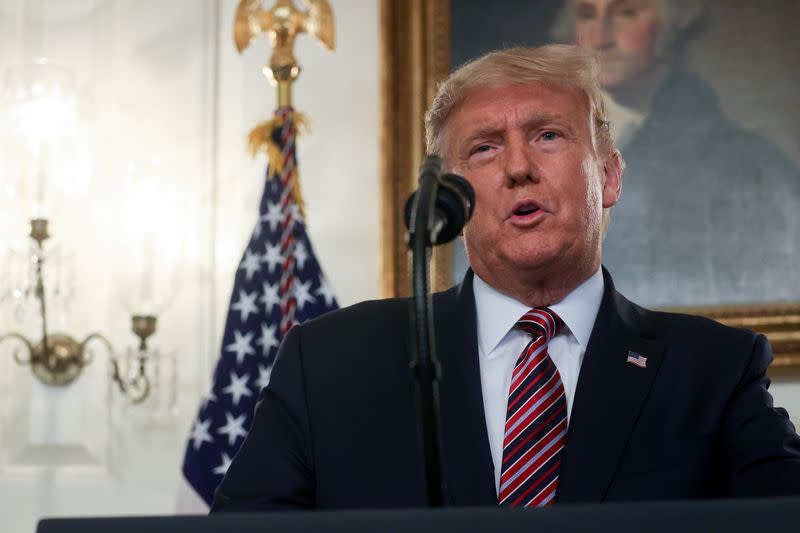 U.S. President Trump delivers remarks on judicial appointments at the White House in Washington