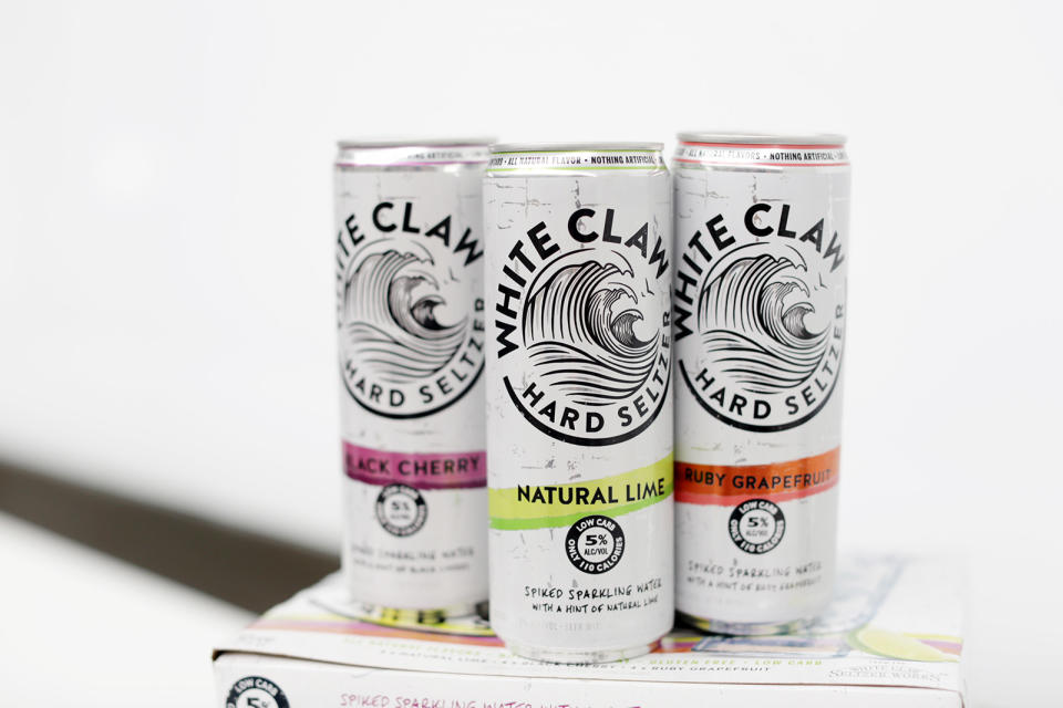 A variety of White Claw Hard Seltzers are seen at the Mike's Hard Lemonade office on Monday, March 27, 2017 in Chicago. (Kristen Norman/Chicago Tribune/TNS via Getty Images)