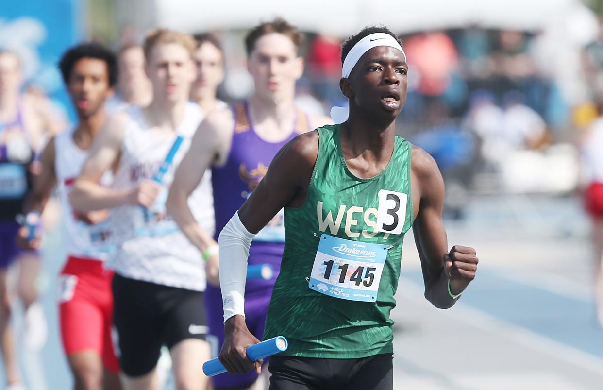 Iowa City West runner Moustafa Tiea will be looking for another Drake Relays title this week.