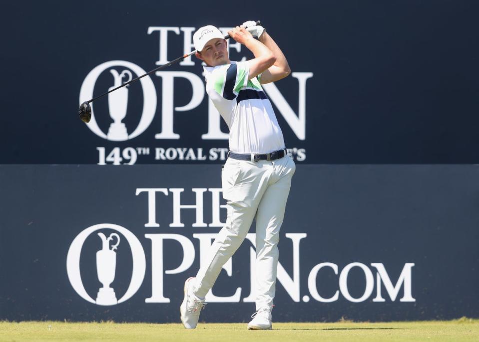 England’s Matt Fitzpatrick on the 1st tee during day four of The Open at Royal St George’s (David Davies/PA) (PA Archive)