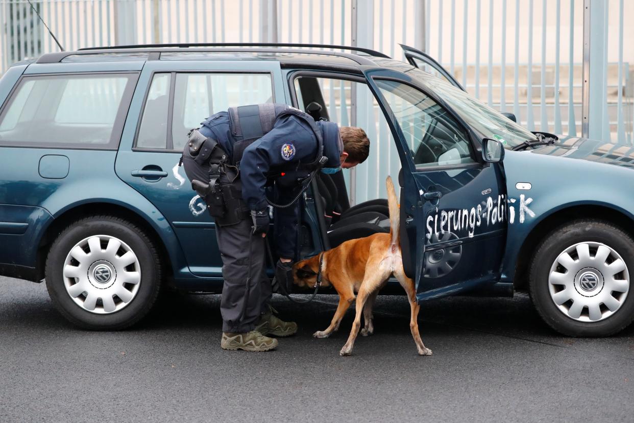 <p>A car crashed into the main gate of the office of German Chancellor Angela Merkel in Berlin</p> (REUTERS)