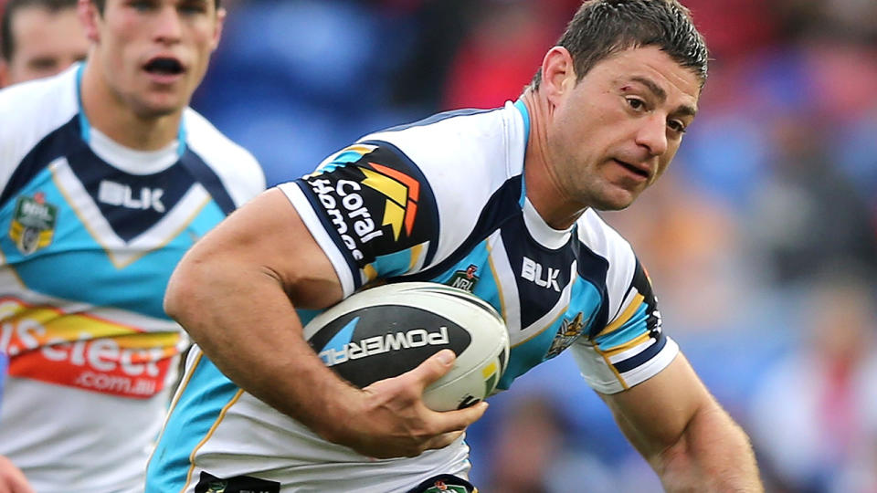 Mark Minichiello, pictured here in action for the Gold Coast Titans in 2014.