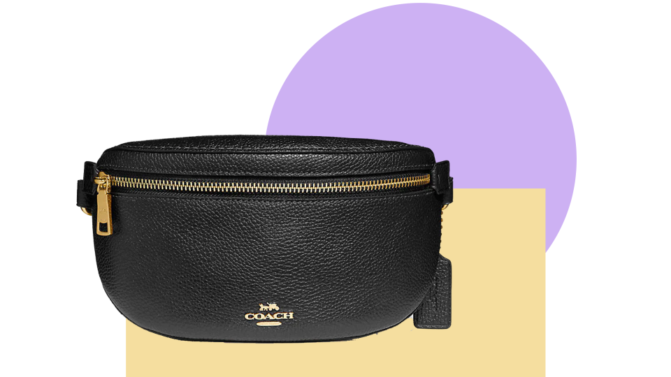 Mom can strap on and go with this sleek belt bag.