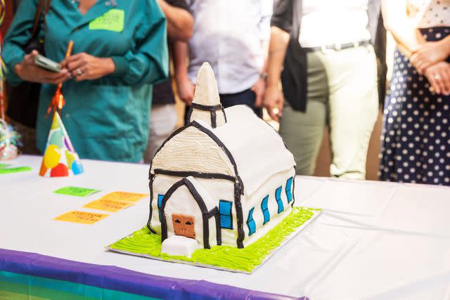 <p>Franco Valerio</p> A cake of the 'When Calls the Heart' church baked by Mamie Laverock's step father Rob Compton for the actress's 20th birthday.