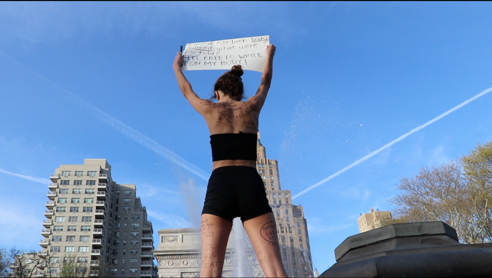 The project took place in Washington Square Park and took about three hours.  (Photo: Lidia Sarmiento Arguelles) 