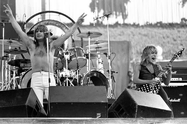 <p>Larry Hulst/Michael Ochs Archives/Getty</p> Ozzy Osbourne and Randy Rhoads in 1981