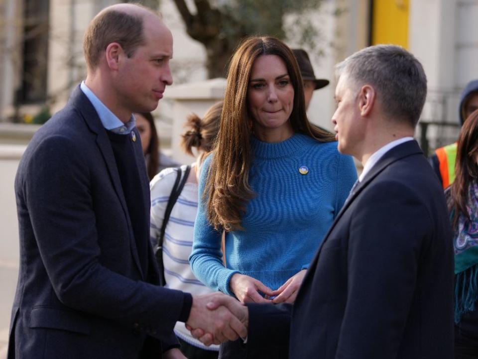 Prince William and Kate Middleton visit the Ukrainian Cultural Centre to learn about efforts to support Ukrainians in London on March 9, 2022. - Credit: James Whatling / MEGA