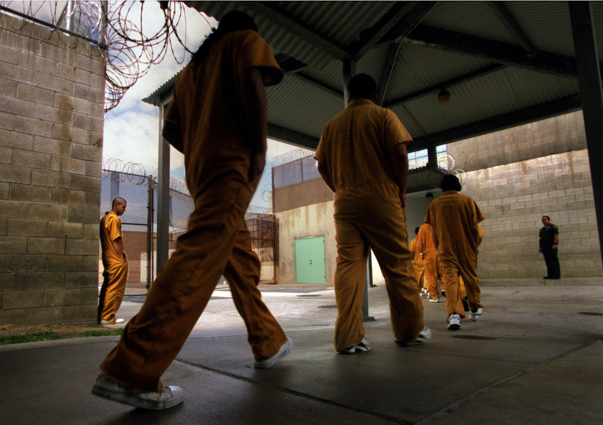 Inmates at the Theo Lacy men's jail in Orange, California. (Photo: Gail Fisher/Los Angeles Times via Getty Images)