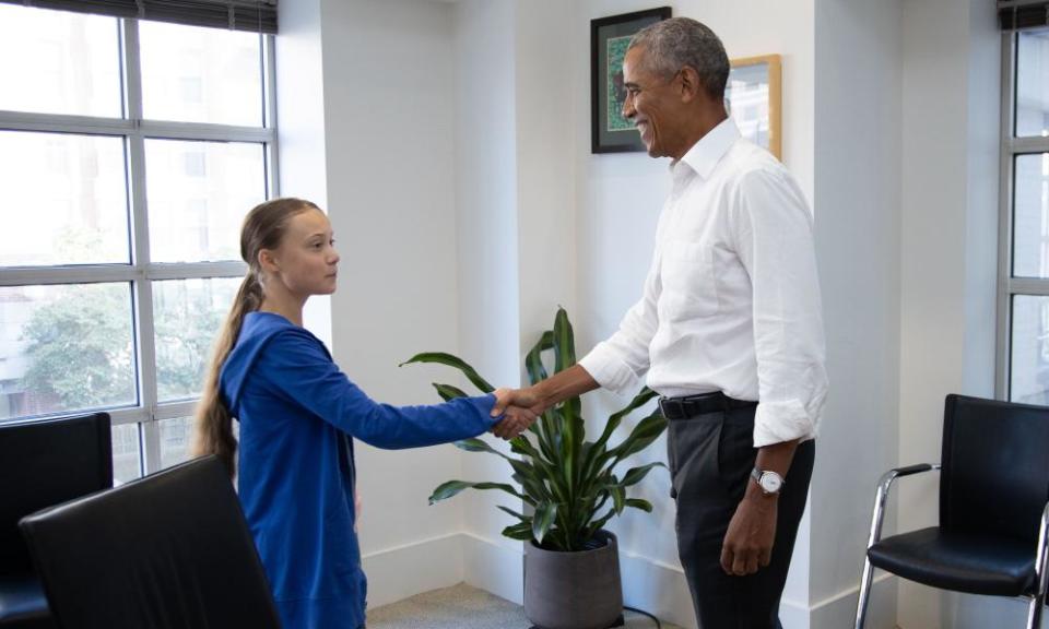 Thunberg meets Barack Obama, September 2019