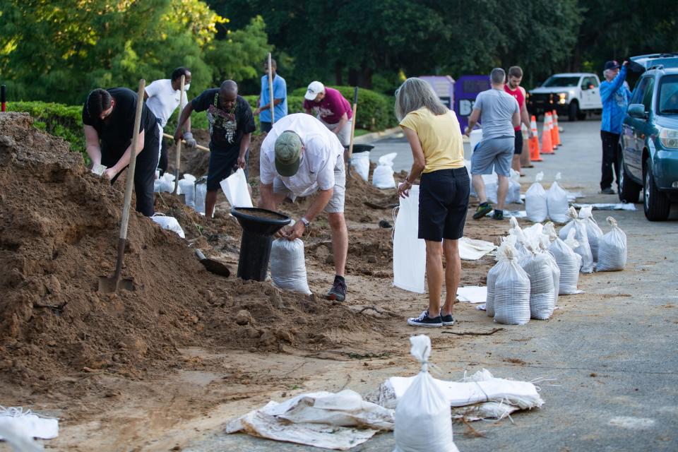 Tallahassee residents fill sandbags as they prepare for the worst with Hurricane Idalia heading towards the Big Bend on Tuesday, Aug. 29, 2023.